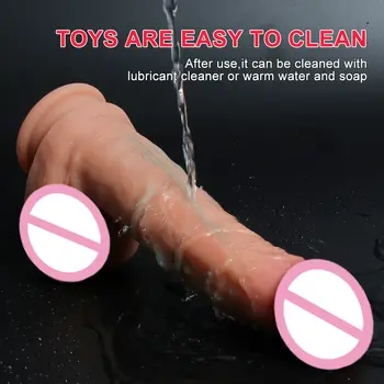 Vibrační dildo XXL realistický velký penis teleskopický vyhřívaný rotující penis expanzní vibrační masážní přístroj pro ženy pár sexuální hračky 18 8 nejlepší prodej člen XXL - №3