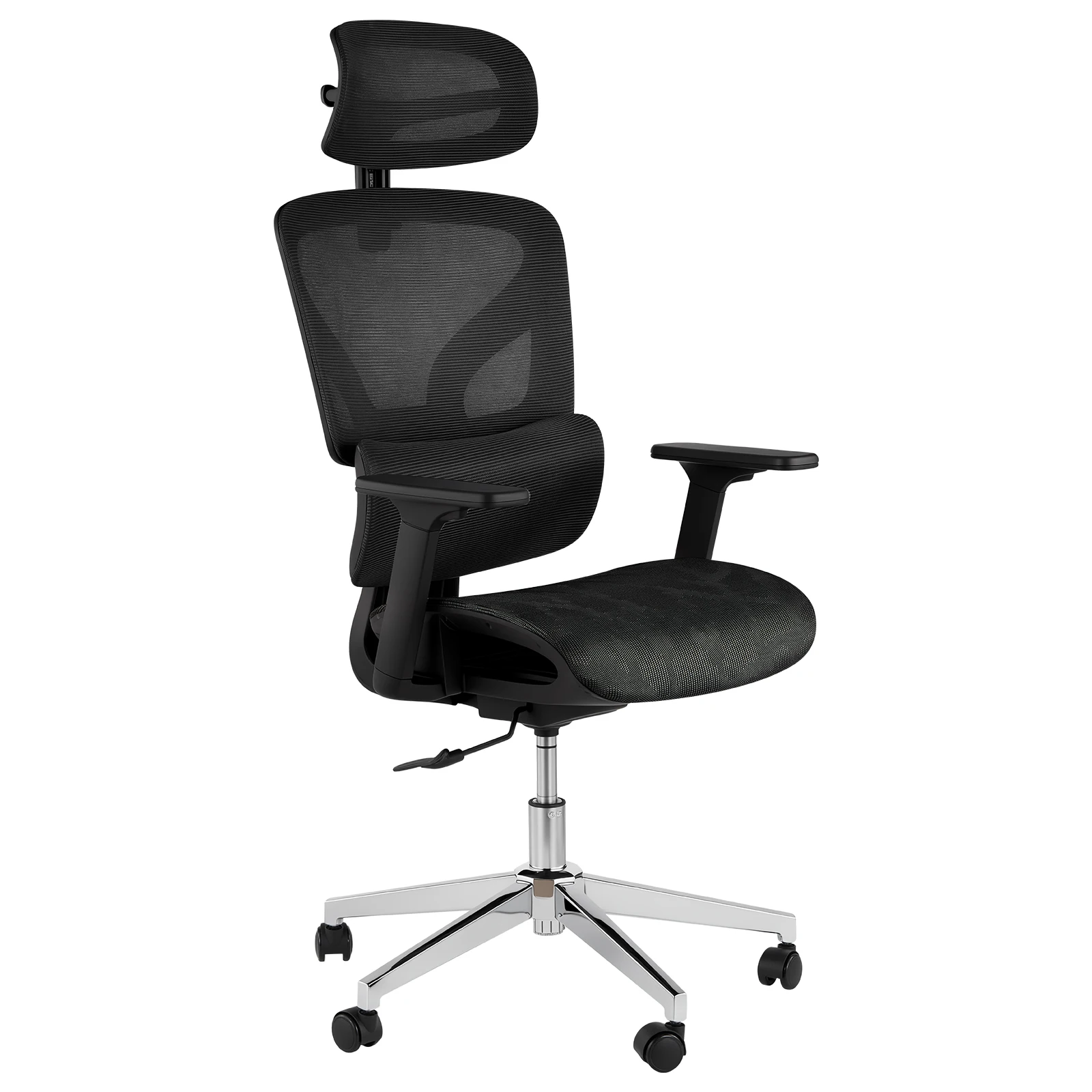 Ergonomic High Back Mesh Office Chair with Adaptive Lumbar Support - 3D Headrest, 4D Adjustable Armrests, Sliding Seat Depth, Recline & Swivel, 350 lb Capacity
