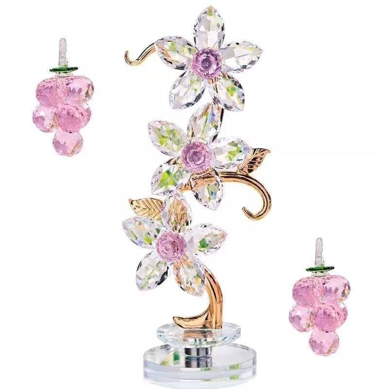 Pink Crystal Grape Flower Ornaments, Tv Cabinet, Wine Cabinet, Desk, Home Decoration Creative Gifts