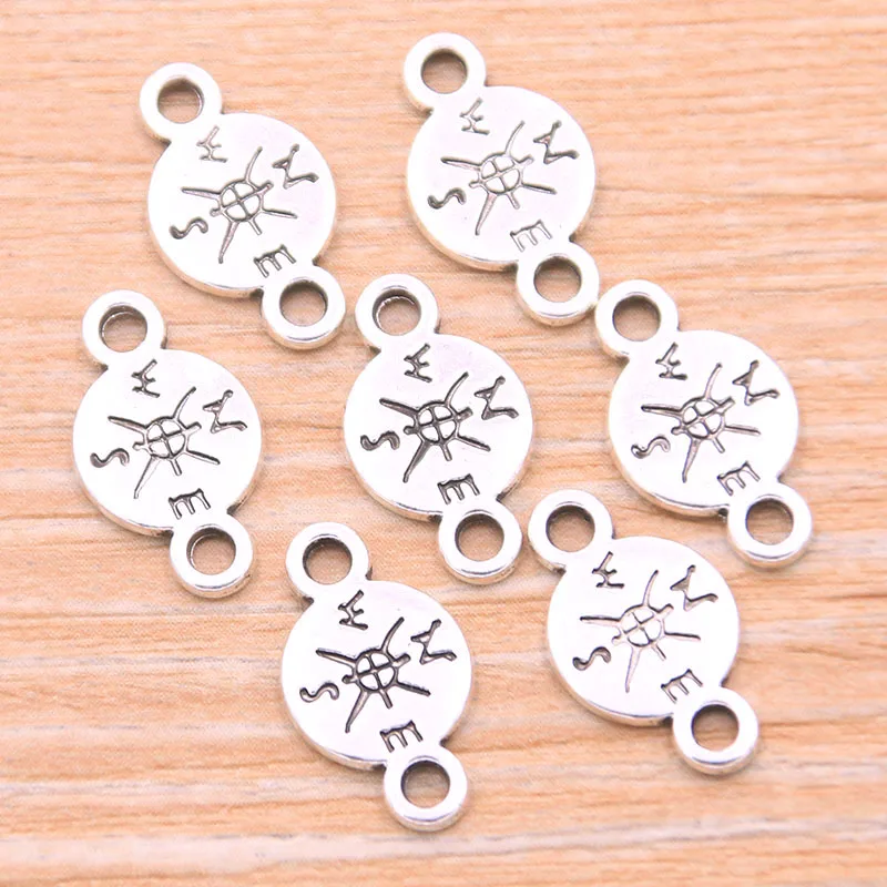 30 Pcs Mix 8 Styles Photo Color Zinc Alloy Retro Pendants Porous Connectors Linker For DIY Charm Jewelry Accessorie