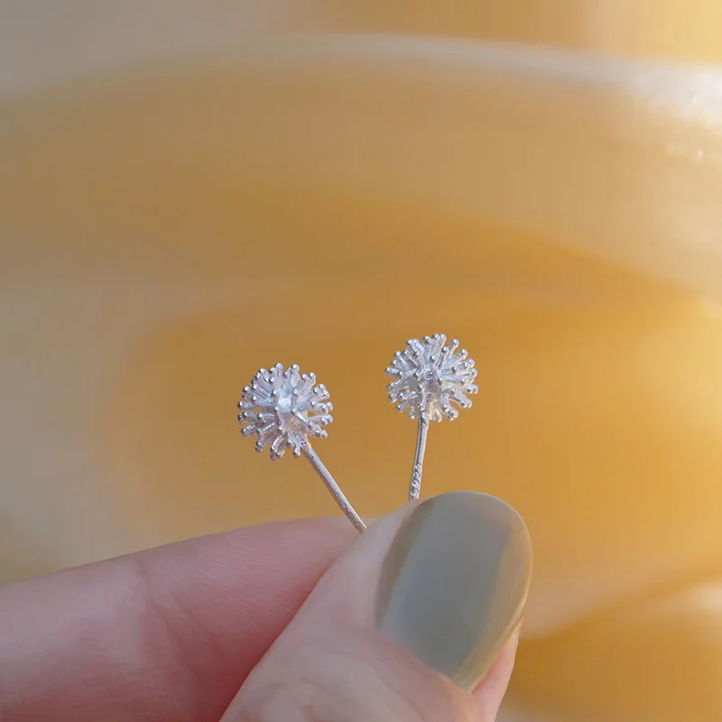 Female Snowflake 925 silver needle Stud Earring Silver Color Jewelry High Quality Wedding Engagement Double Earrings for Women