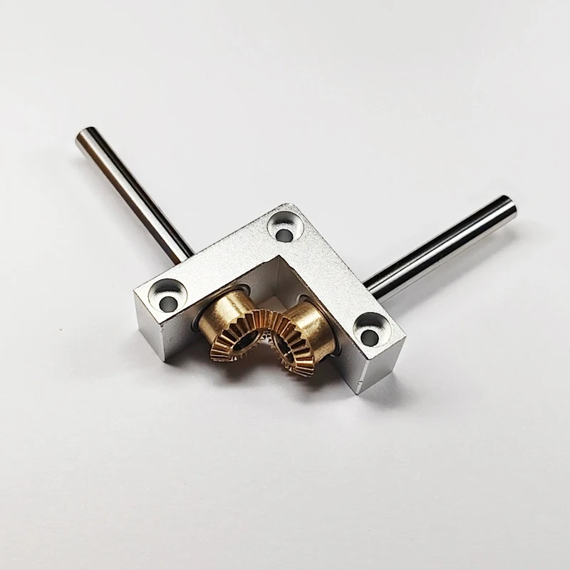 

1Set 4mm/5mm Mini Right-angle Corner Joiner 90-Degree 1:1 Gearbox Bevel Gear Reverser Model Transmission Gearbox for DIY Model
