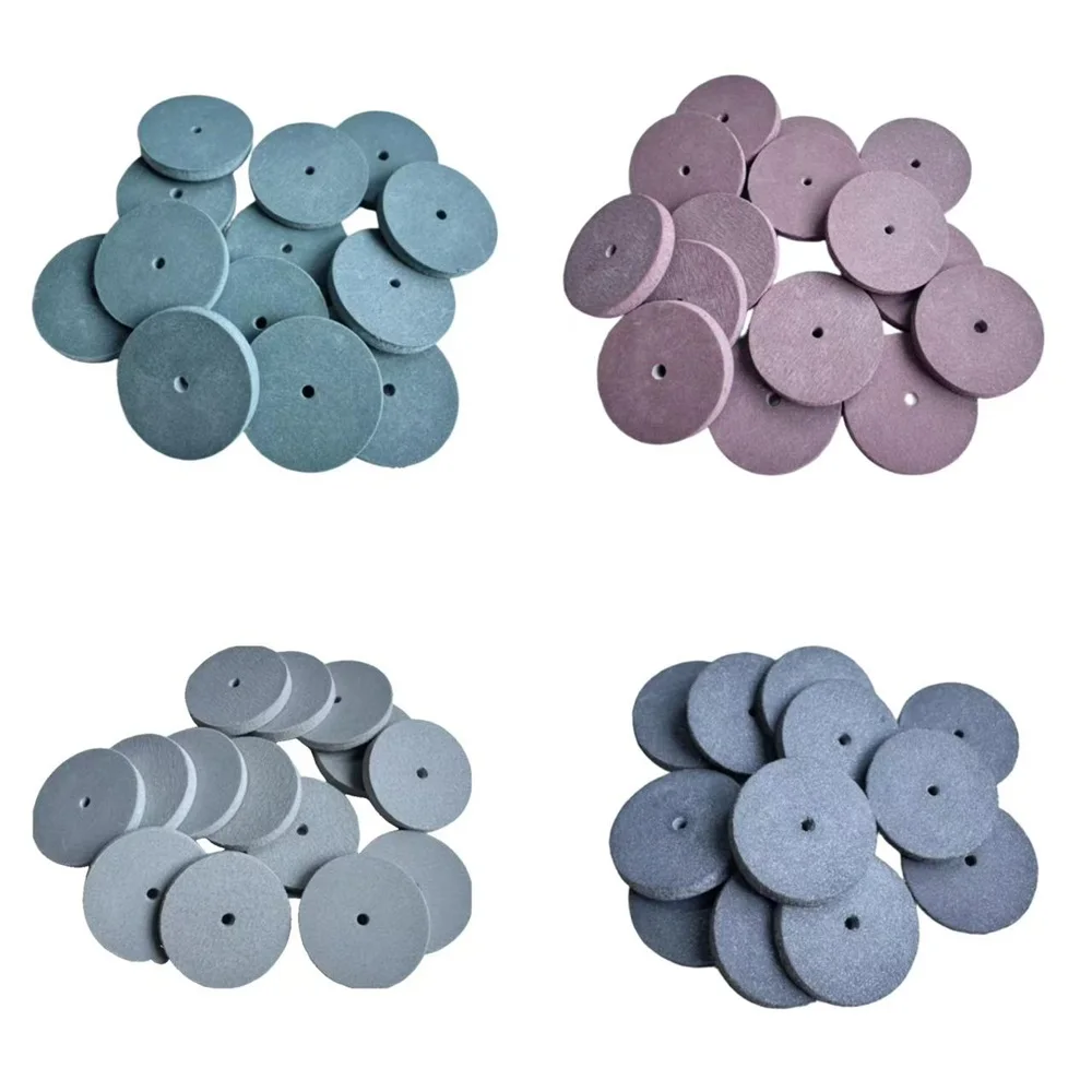 Dental Polishing Wheels & Grinding Discs Kit 100Pcs Black/Brown/Green/Grey Rubber Metal Dentistry Tools