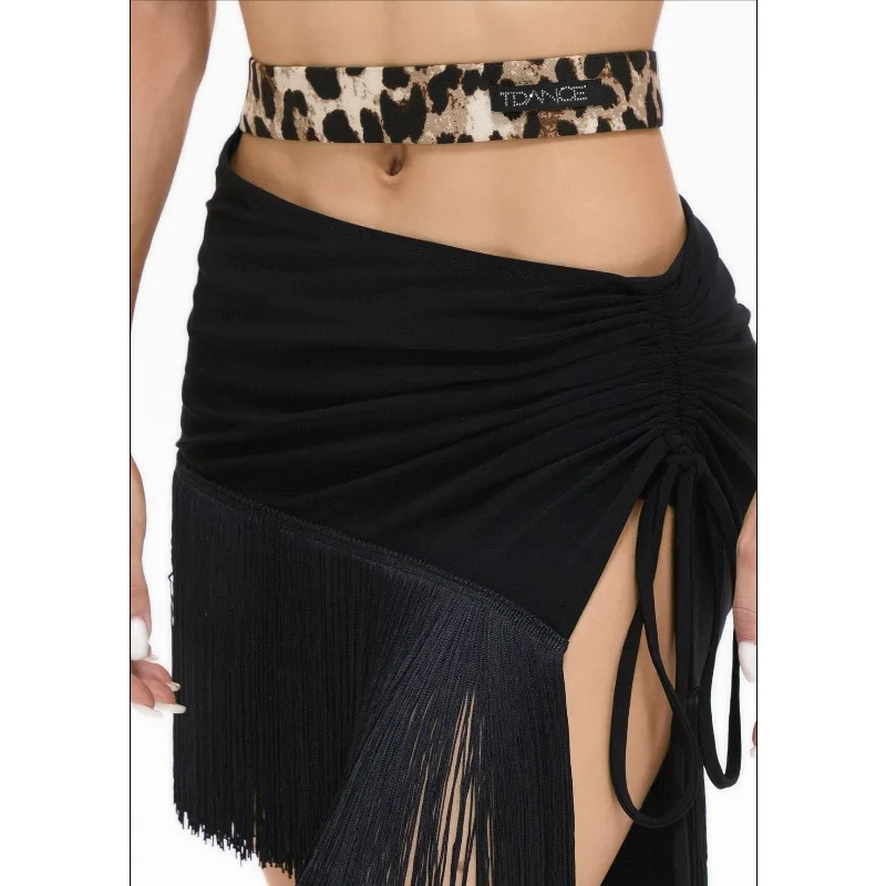 Abito da ballo latino da donna personalizzato [Mezza gonna con nappe con coulisse cava irregolare] Classe Performance per adulti GL-185