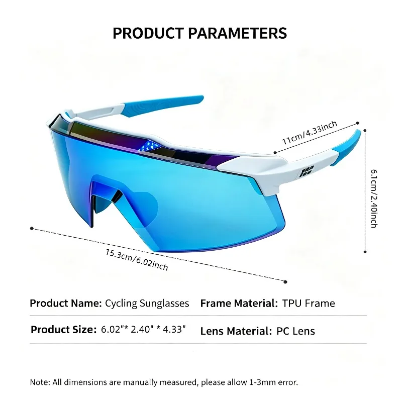 Men Women Outdoor Cycling Glasses with Colorful Lenses, Windproof Biking Sunglasses for Cycling, Hiking and Other Outdoor Sports