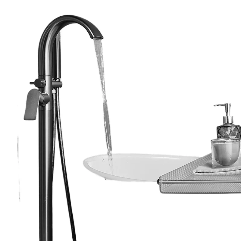 

Полностью медный пистолет, ясень, горячий и холодный напольный тип, кран для ванны, кромка резервуара, вертикальный независимый, деревянная бочковая колонна.