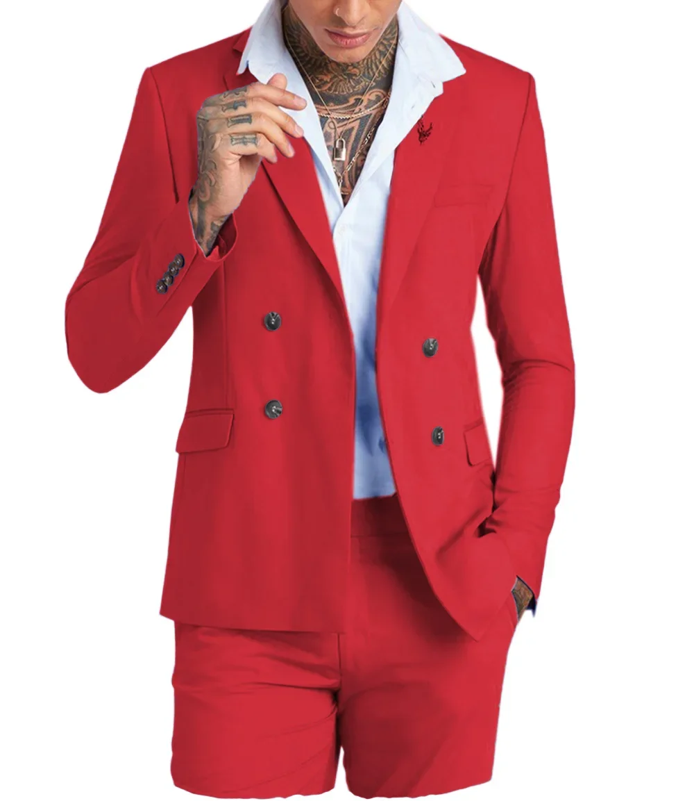 Classic Navy Men's Suit Two-piece Lapel Business Office Campus Travel Custom Color Size (Blazer + Pants)