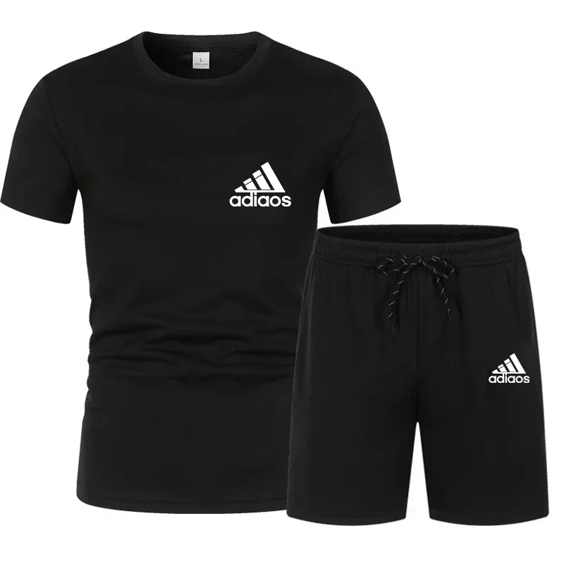 Summer casual shorts set + short-sleeved shirts. Breathable and loose-fitting sports outfit. Comfortable fitness basketball spor