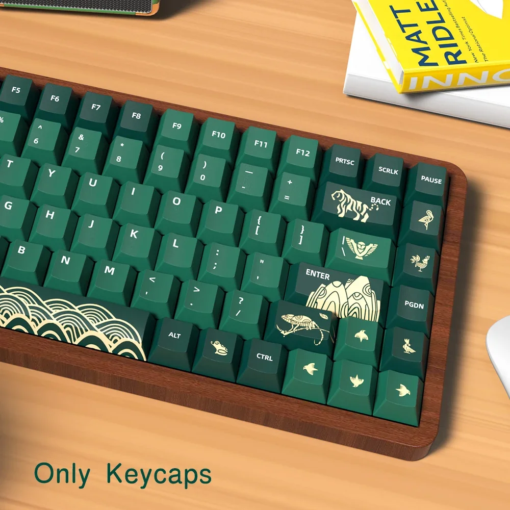 Imagem -03 - Animal Floresta Tema Keycaps Grupo Sublimação Verde Keycaps Cereja Perfil Acessórios Teclado Mecânico jp kr Pbt