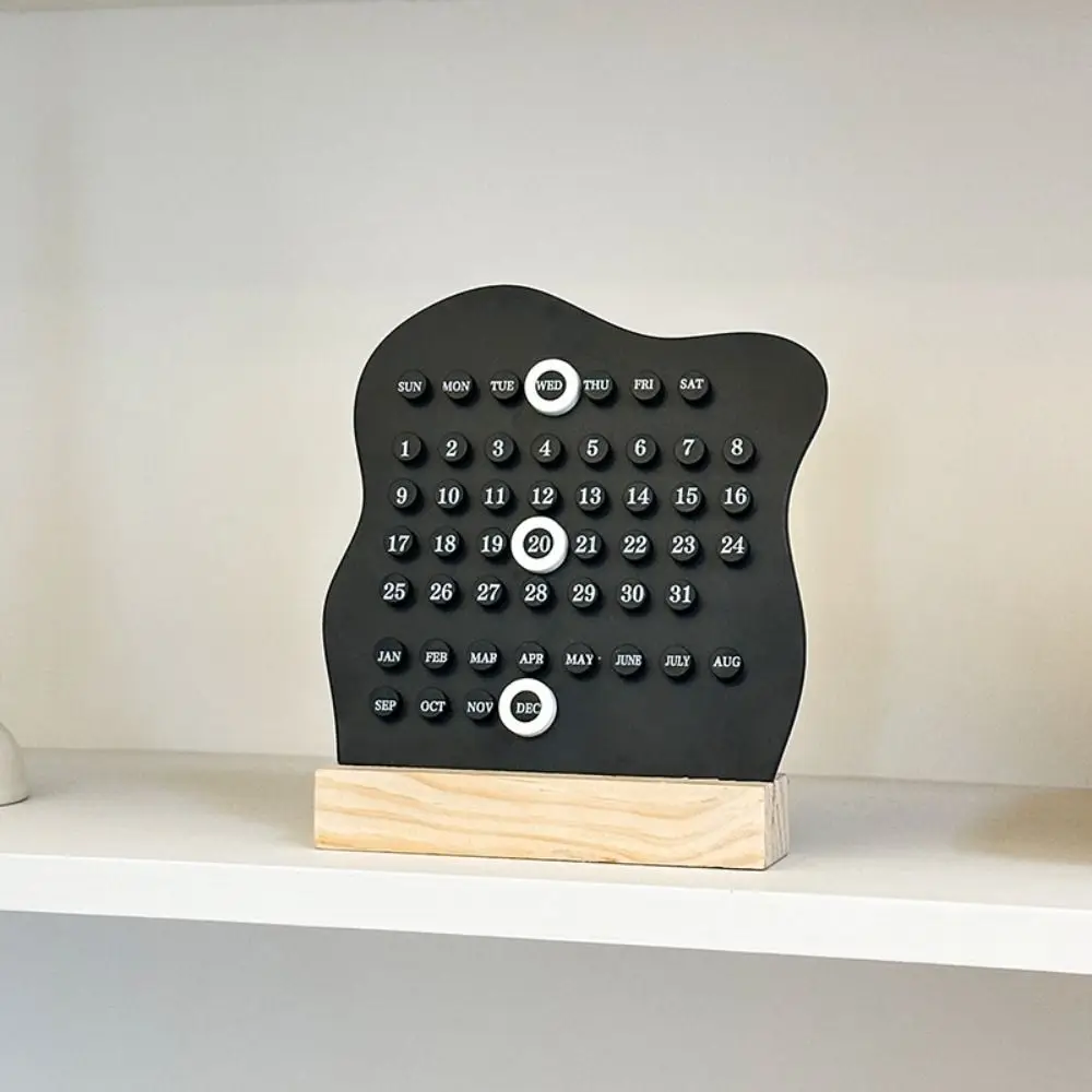 DIY Wood Perpetual Calendar Cute Adjustable Schedule Planner Week Month Date Display Simplicity Montessori Calendar