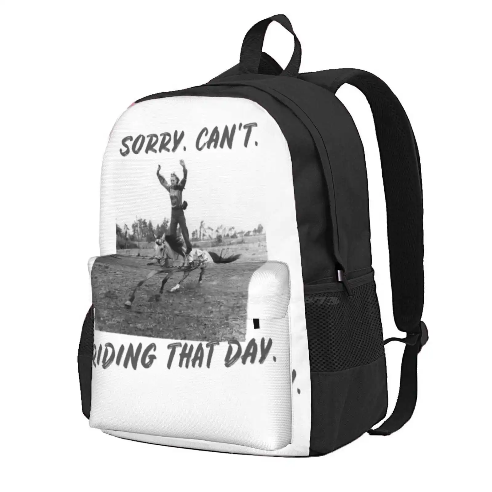 Sorry. Can'T. Riding That Day. Cowgirl Hot Sale Schoolbag Backpack Fashion Bags Cowgirl Rodeo Horse Girl Equestrian Horse Lover