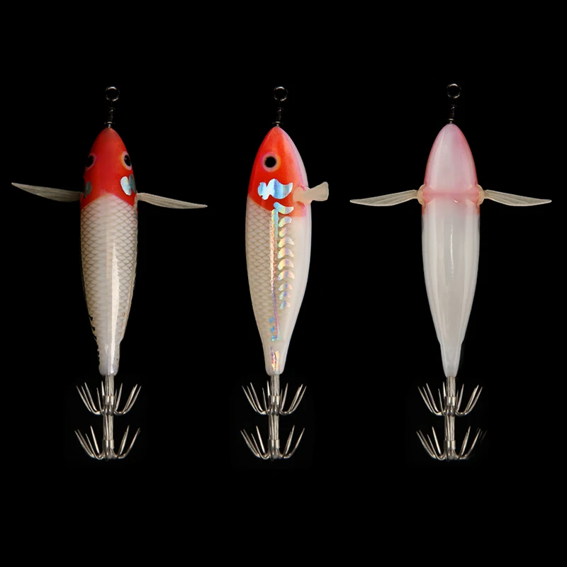 LETOYO MEEPO Tintenfischköder-Set leuchtender Tintenfisch-Jig Kunstköder Tintenfischangeln Webfoot Octopus EGI Meeresangelköder