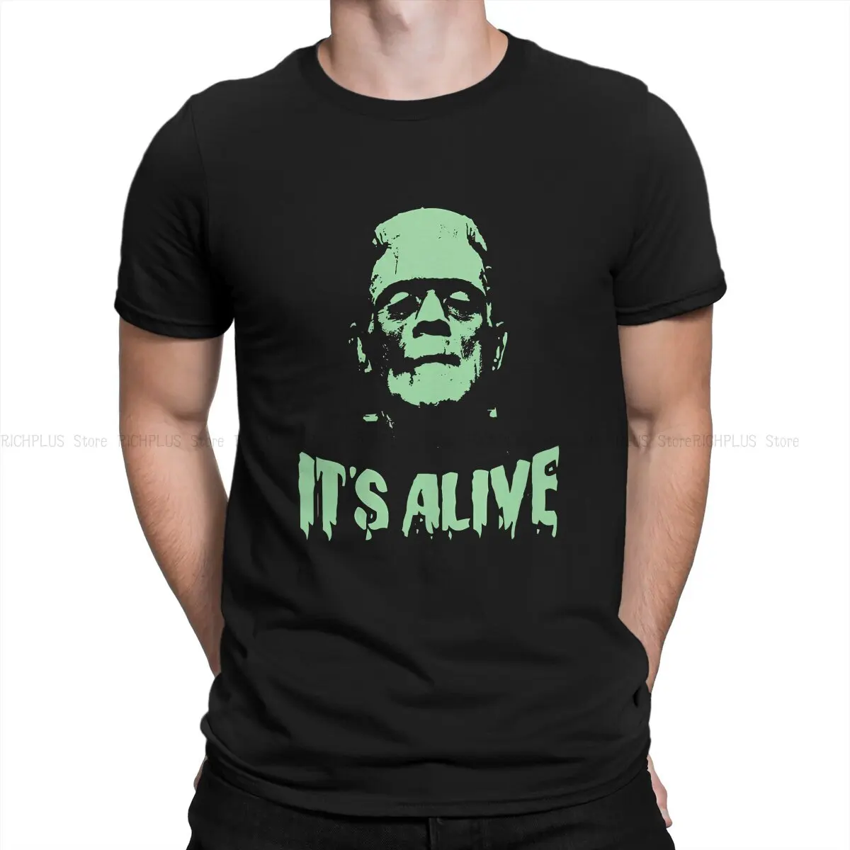 

Humor TShirt For Male Frankenstein Clothing Style Polyester T Shirt Comfortable