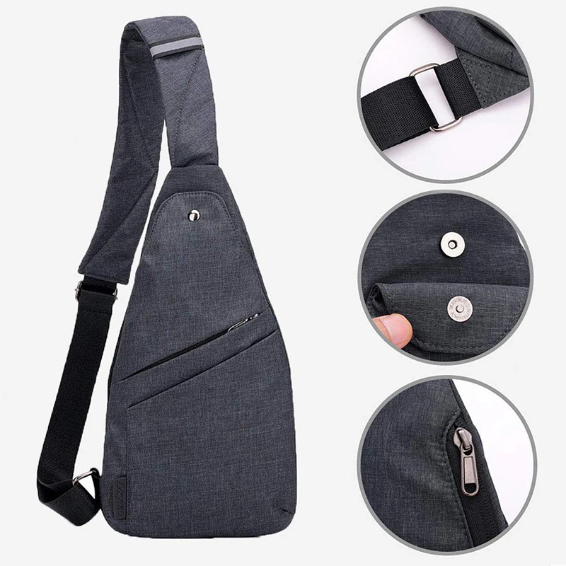 Shoulder Bag Anti-theft Messenger Personal Pocket Bag Lightweight Chest Shoulder Bag For Travel Hiking