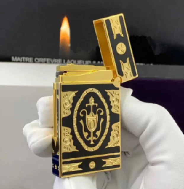 Luxury Ligne2 Lighter Metal Lacquer Special Pattern Cigarette Smoking Tools Refill Butane mechero Gsa Men Gift