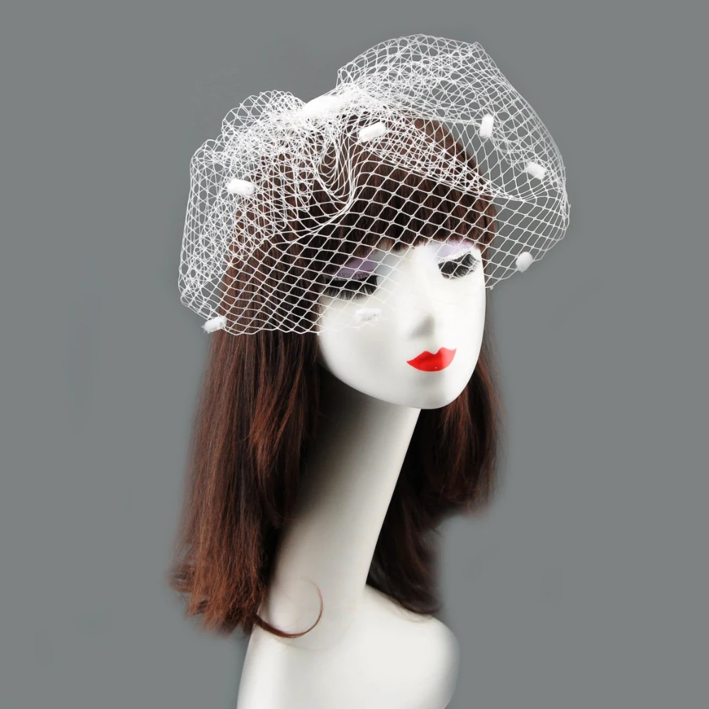 Women Fascinator Hat, Birdcage Veil Mesh Headband, Vintage 1920s Flapper Party Headpiece