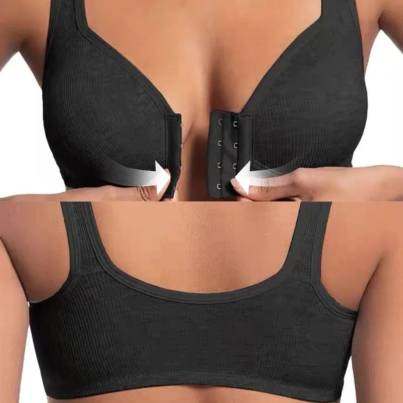 حمالة صدر لاسلكية للإغلاق الأمامي لعام 2025، حمالة صدر فائقة النعومة للنساء بدون سلك داخلي، دعم كامل للاستخدام طوال اليوم، ملابس يومية مريحة #1