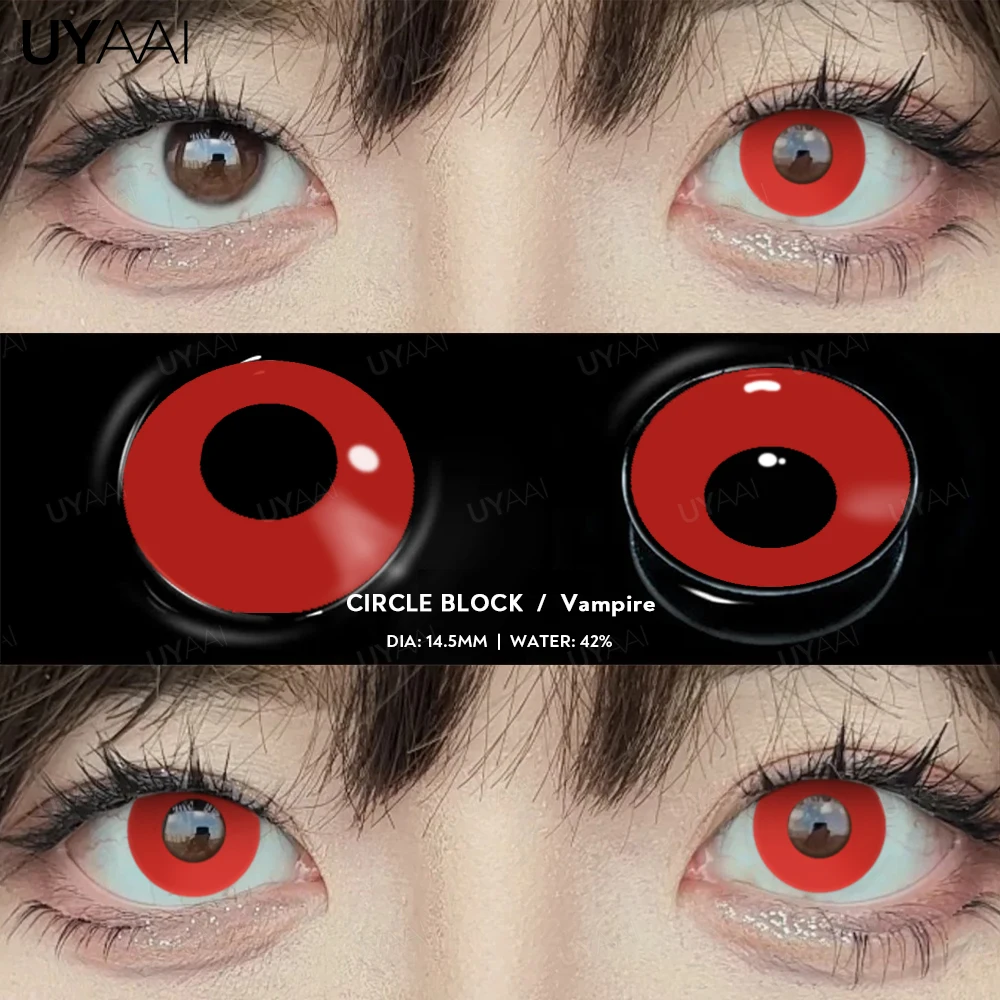 UYAAI Cosplay Witte Lenzen Halloween Kleur Contactlenzen Crazy White Eye Lenzen Anime Zwarte Make Up Lenzen Vampier Rode Lenzen