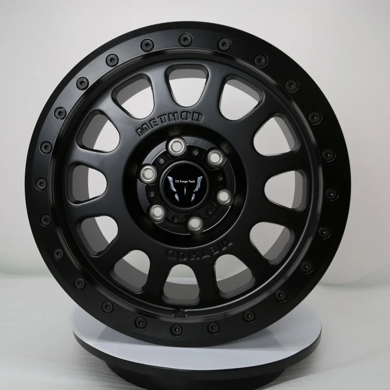 

Factory Direct Sale 5*114.3 Custom Forged Aluminium Off Road Wheel Hubs Rims with Matte Black Outer A nti Trip OEM ODM Beadlock