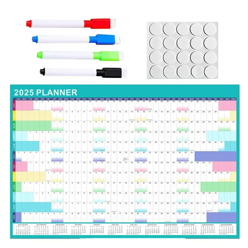 calendario seco apagar com marcadores planejador anual design colorido programacao casa 2023 01