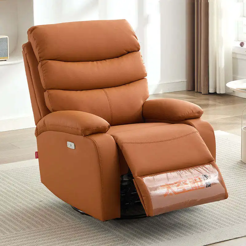 Modern Electric Massage Single Recliner Office Lounge Chair Remote Control Metal Frame Cotton Filled Fabric Upholstery Tilting