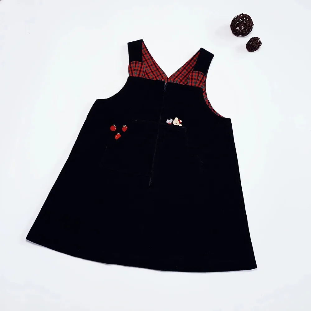 Toddler Clothes baby Girls Clothes Autumn Dress One Year Old Gift Girl's cartoon Embroidered Vest Dress