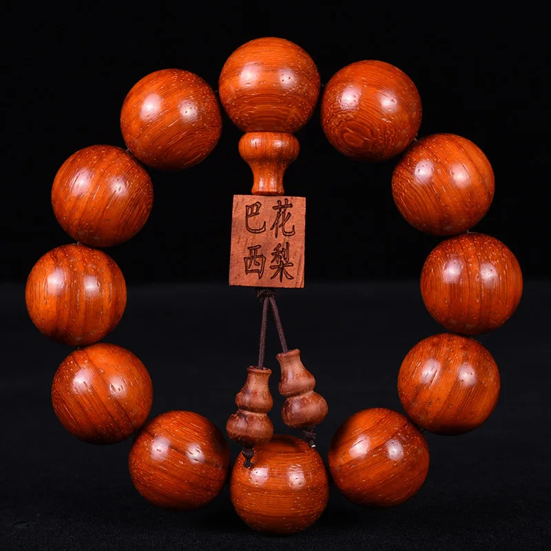 

Brazilian Pear Redwood Small Leaf Red Sandalwood Buddha Bead Bracelet For Men And Women Couple Wooden jewelry