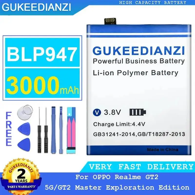 

Аккумулятор для мобильного телефона BLP947, 3000 мАч, для Oppo Realme GT2 5G GT2 Master Exploration Edition, экологически чистый