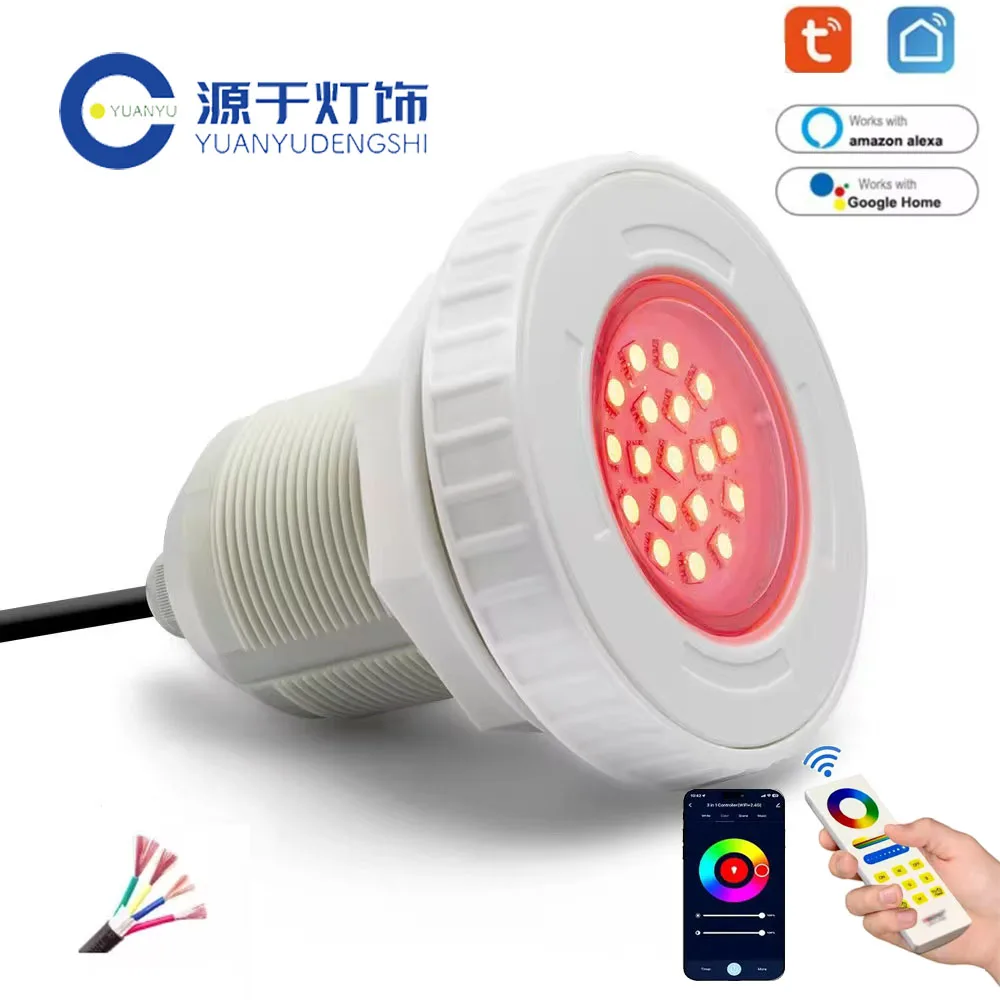 

RGB светодиод 12 В 15 Вт подводный водонепроницаемый 4 провода IP68 светодиодный светильник для бассейна полностью заполненный смолой встраиваемый стиль лампы