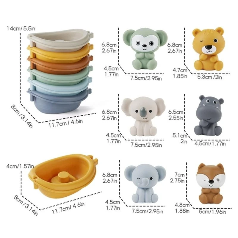 Y4qa juego juguetes baño para bebés elegantes sin agujeros animales encantadores durante 6 a 12 meses bañera portátil y