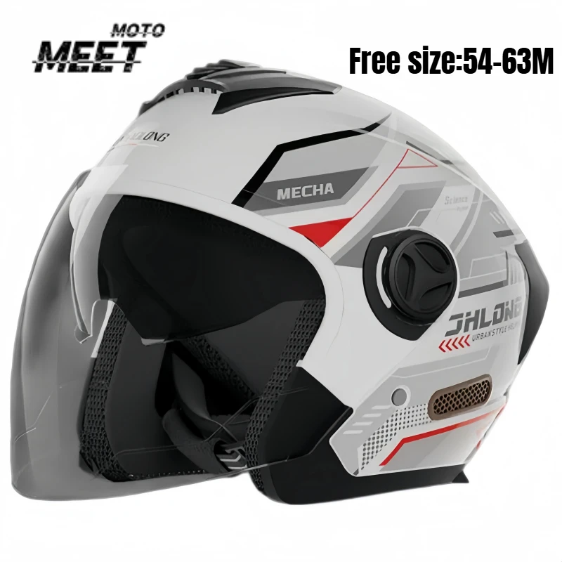 Model 3/4 Open Face Helmet for Men Women, Dual Lens Sun Visor Face Shield, Lightweight Motorcycle Scooter Helmet multicolored