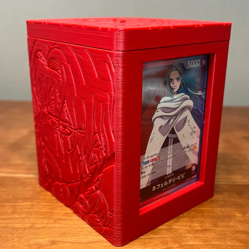 Nueva Caja de Almacenamiento de Cartas de One Piece con Diseño de Shanks de Cabello Rojo, Impresa en 3D con Resina Ecológica, con Bandeja Elevadora, Decoración de Escritorio, Regalo de Anime