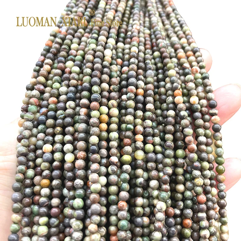 

2 3 4MM Natural Ocean Agate Stone Beads Loose Round Small Beads for Jewelry Making DIY Bracelet Earrings Accessories 15''