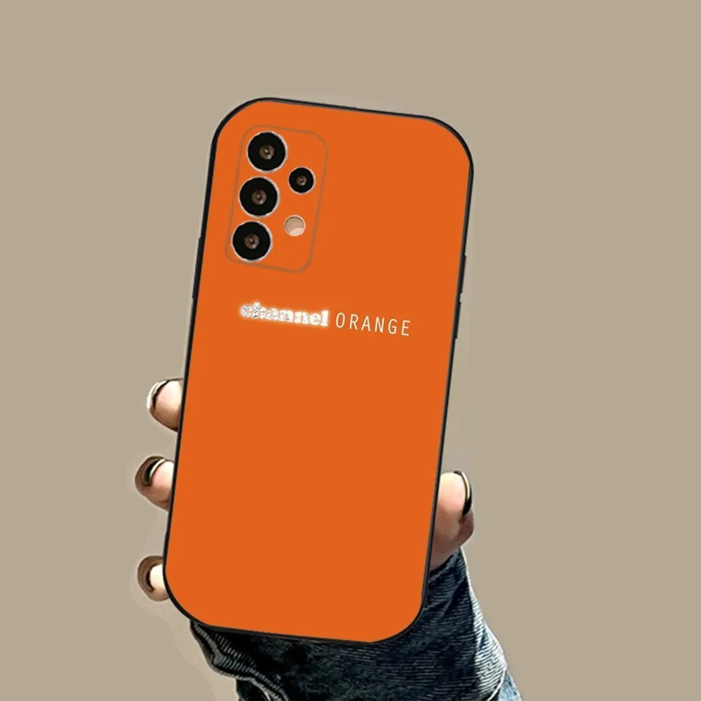 F-Frank Channel Orange Ocean Phone Case For Samsung S24,23,22,30,21,10,9,Ultra,Plus,Lite,FE,5G Black Soft Case