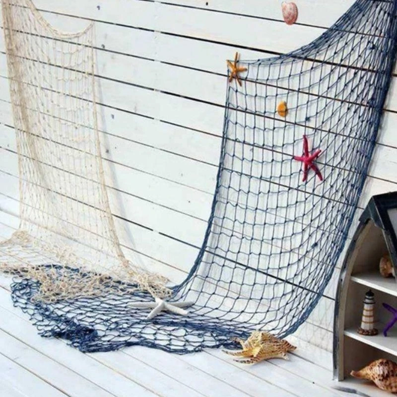 Mediterranean Handmade Woven DIY Fishing Net Seaside Wall Hanging Beach
