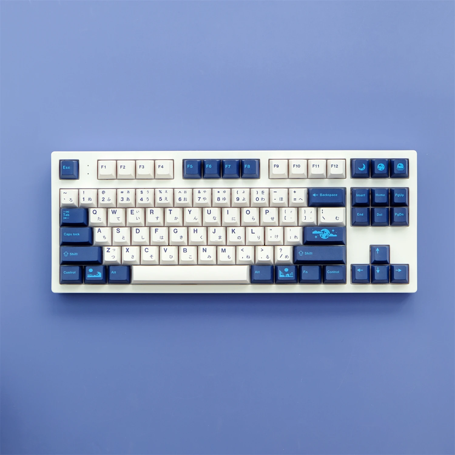 GMK Blue Moon 129 Keys/Set PBT Keycaps DYE-SUB Simple Blue White Cherry Profile Keycaps For MX Switch Mechanical Keyboard