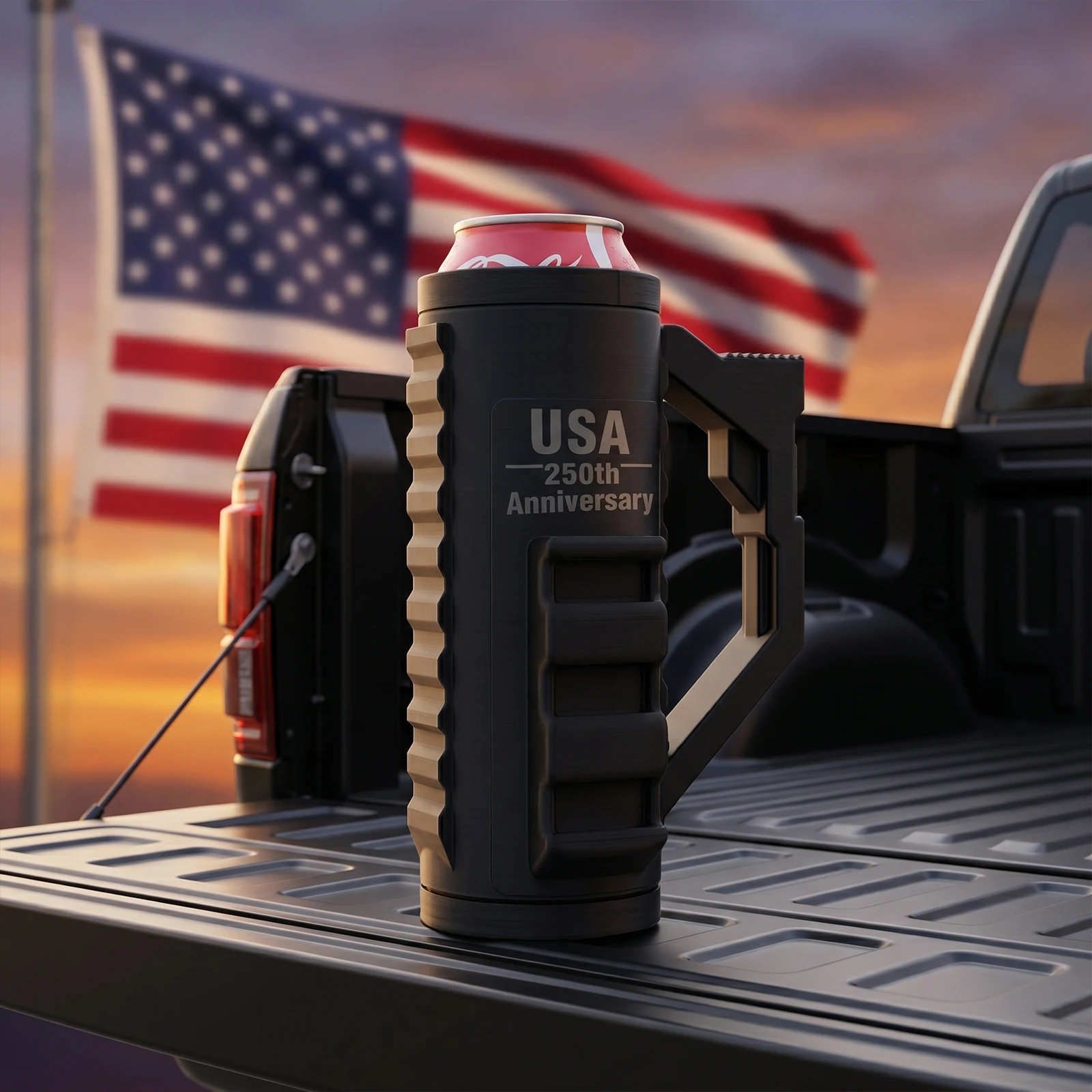 Non-Slip Handle Drink Holder US 250th Anniversary Double Reload Reusable Portable Sleeve Tactical Hidden Can Stash for Daily Use