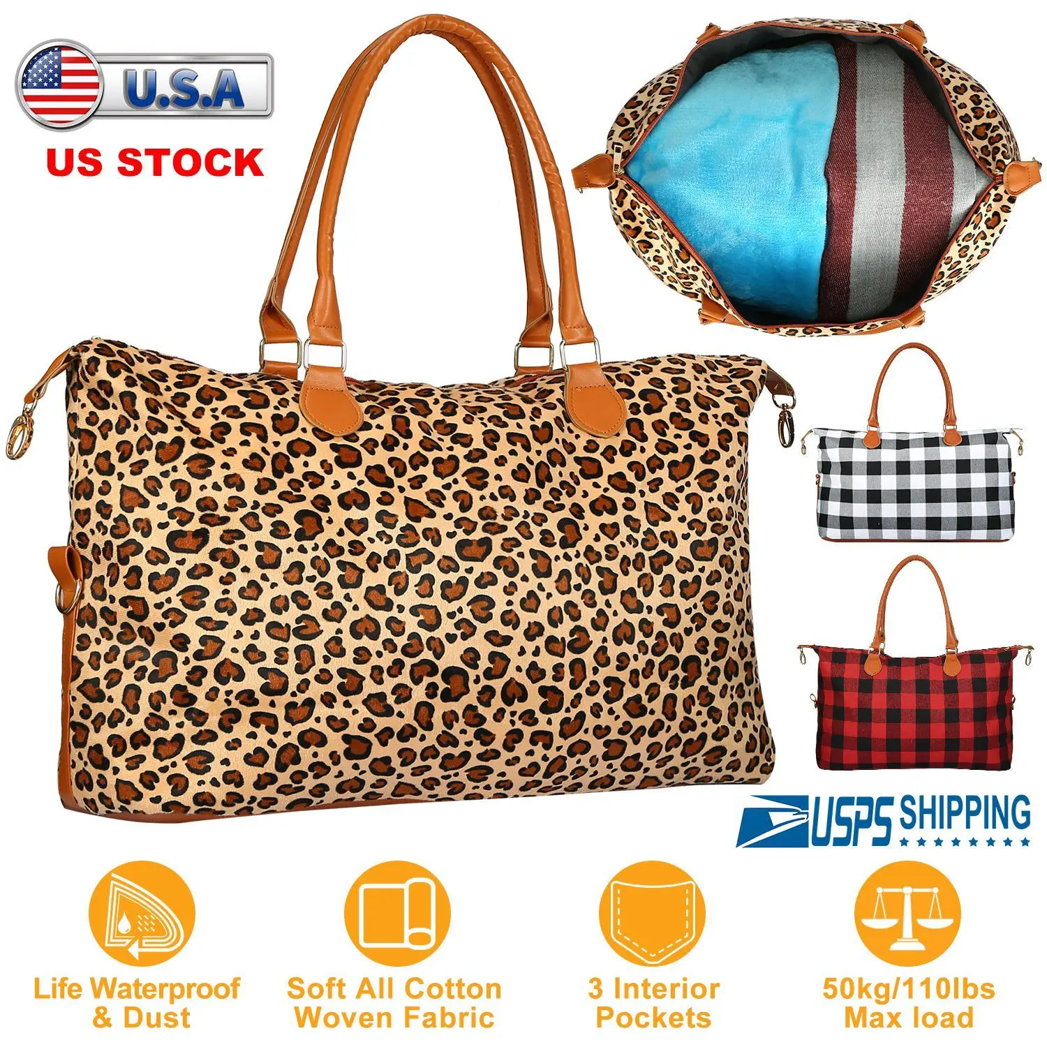Fresh Fab Finds Women Duffle Bag Travel Luggage Bags Weekend Overnight Bag Tote Bags Shoulder Handle Bags Portable Diaper Bag