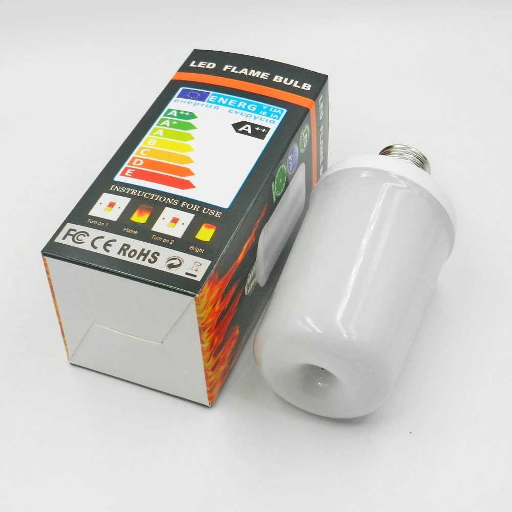

E26 E27 screw seat DC 12V flame flickering amber flame effect LED bulb, used for home lighting YX123TB