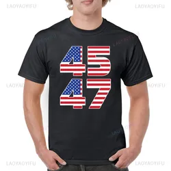 Donald Trump 45 47 T-shirt President MAGA  The Return T-Shirt Funny Pro-Trump Fans Tee Tops 4th of July Costume Gifts