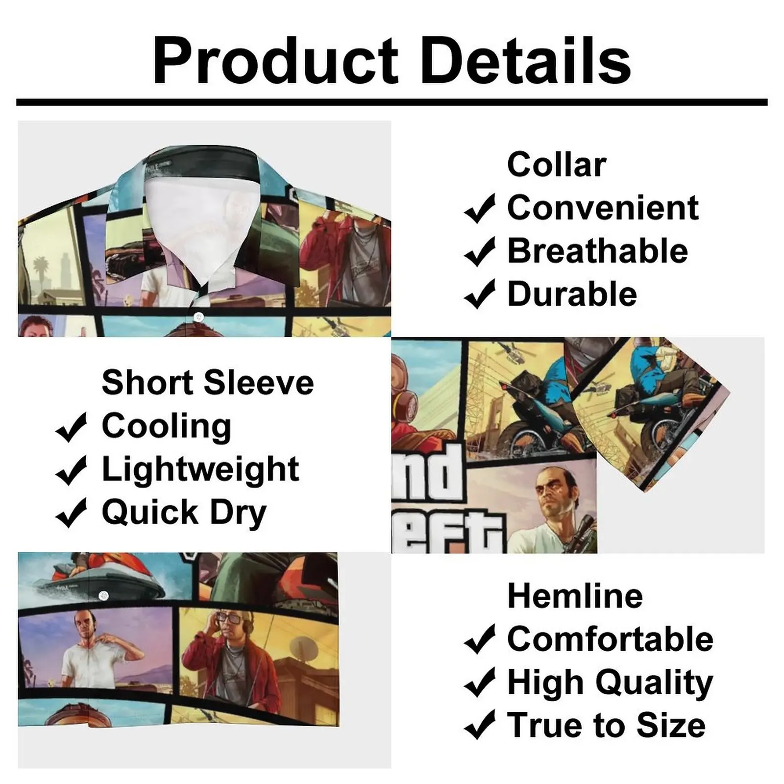 Men\'s/Women\'s Summer Fashion Breathable Relaxed Casual Simple Cartoon Irregular Pattern Patchwork Printed Short-Sleeved Shirt