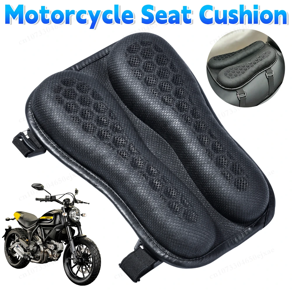 Motorcycle Seat Cushion 3D Honeycomb Pressure Relief Anti-slip Motorcycle Gel Seat Cushion Moto Ride Seat Pad Moto Accessories