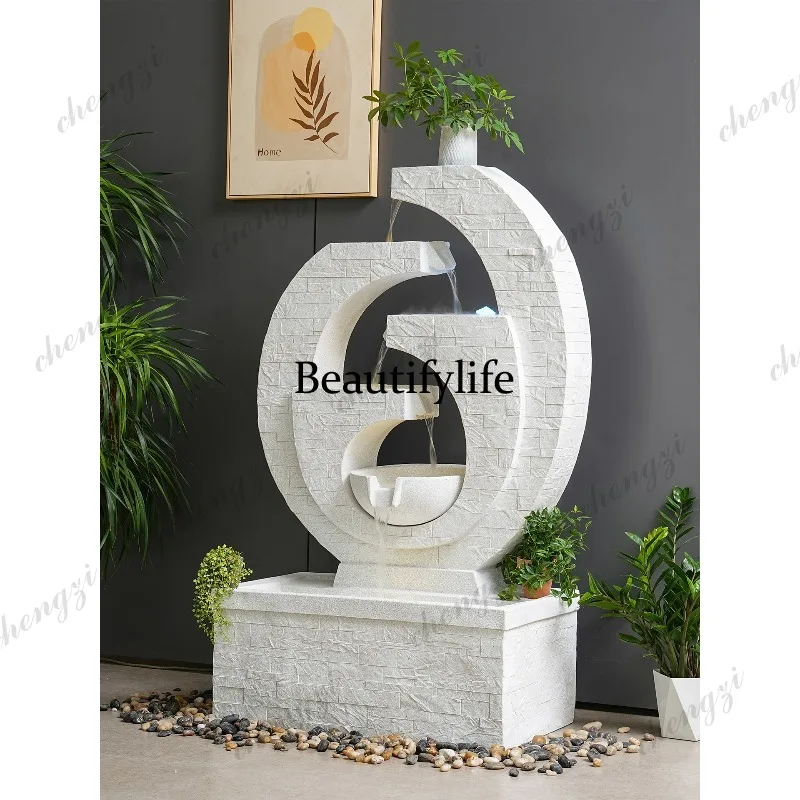 Modern water curtain running water screen ornament hotel clubhouse floor living room courtyard outdoor wealth decoration