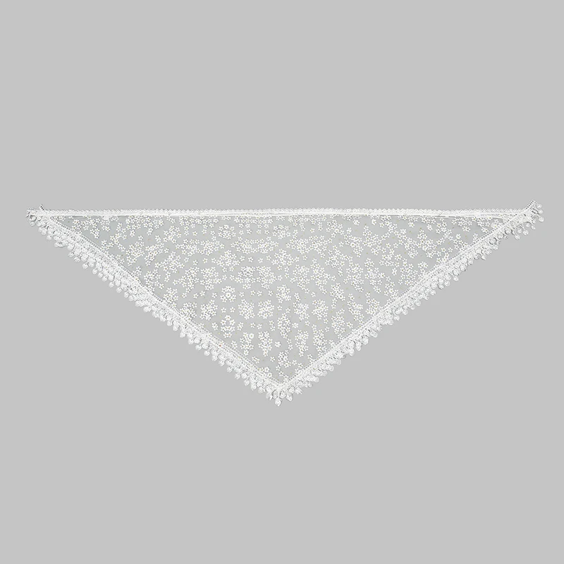1 Uds. Chal elegante de encaje con borlas y perlas, bufanda para mujer, envoltura Floral estampada a la moda, chal de protección solar de verano