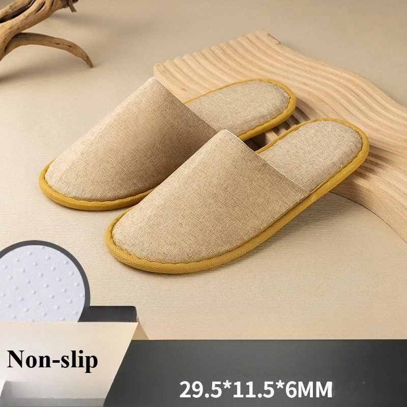 Disposable Hotel Slippers Coral Fleece Pure Cotton Non Slip Closed Toe Guest Slippers Travel Portable Spa Footwear