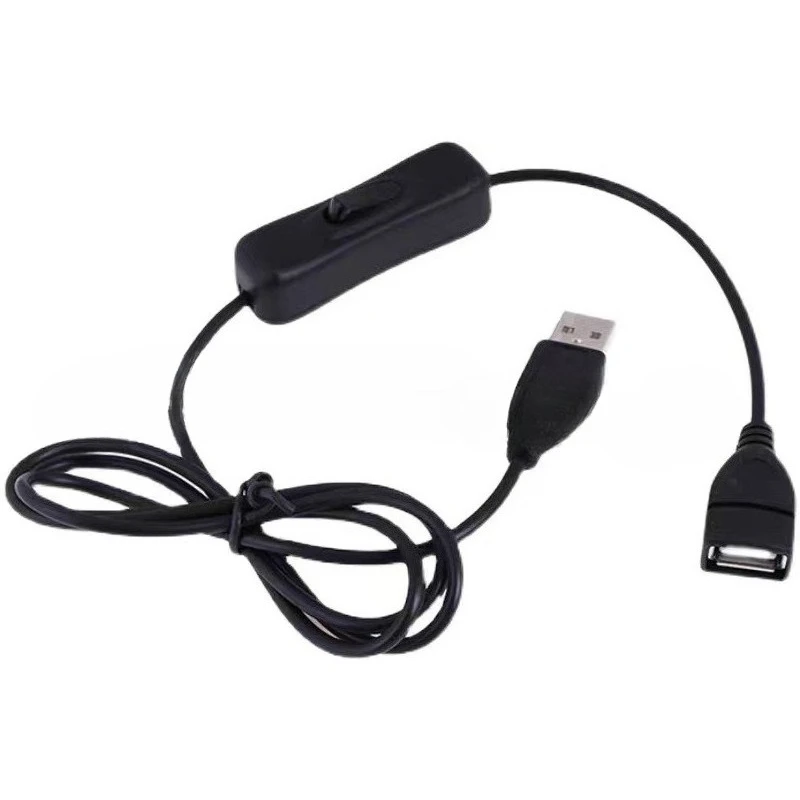 

2PCS USB 2.0 Male to Female Charging Extension Cable with Switch for Desk Lamp Fan Car DVR Power Cord 1/2M