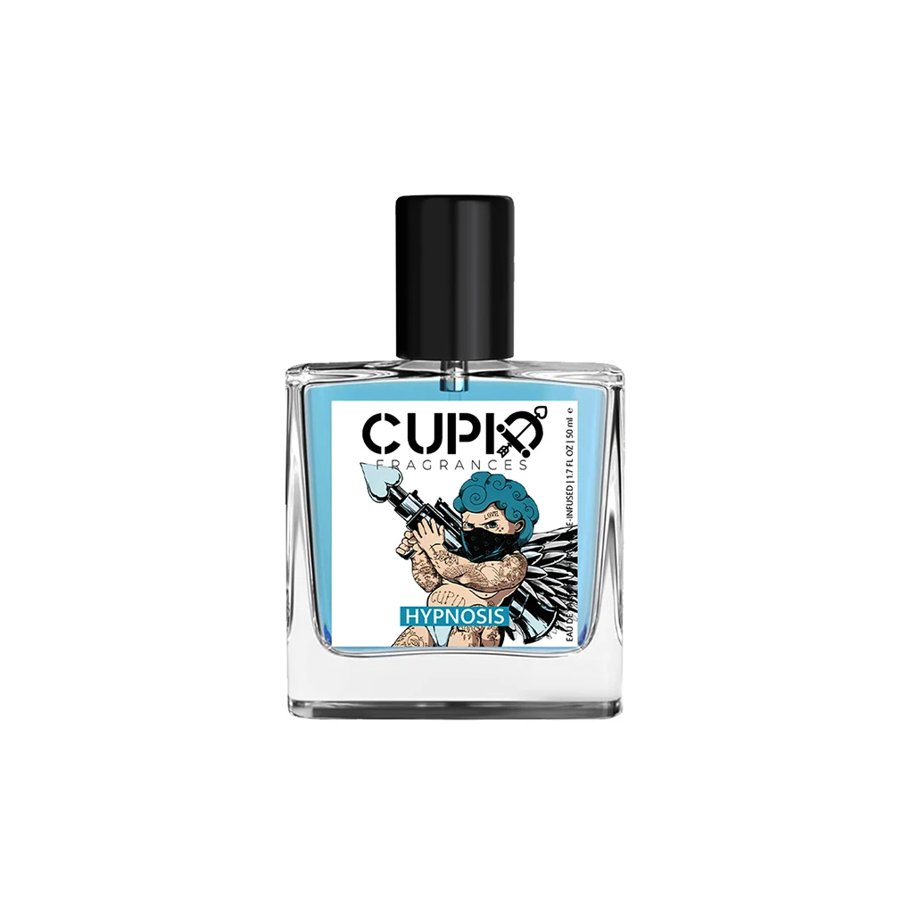 CUPID 50 ml niebieska szklana butelka męska 2 w 1 Kolonia Luksusowy zapach w zestawie z dwoma przenośnymi perfumami feromonowymi perfumy dla mężczyzn