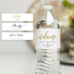 Etiqueta personalizada para botella de agua de boda, pegatina para botella de agua de agradecimiento para fiesta de cumpleaños, regalo de bienvenida para despedida de soltera, decoración de boda