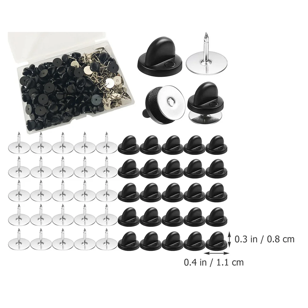 

1 Box Of Hat Button Pins Multipurpose Flat Round Rubber Pin Backs Replacement For Brooch Keepers Lapel Pin Badges Diy Jewelry
