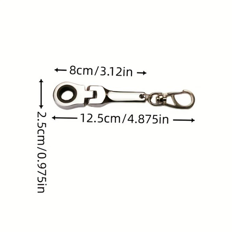 10mm Ratchet Wrench Mini Shaped JDM Metal Racing Keychain Key Chain Ring Keyring